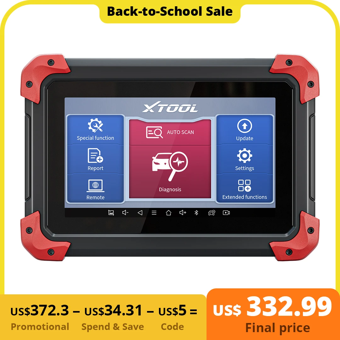 XTOOL D7 OBD2 Automotive All System Diagnostic Tool Code Reader Key Programmer Auto Vin with 26+ Reset Functions Active Test