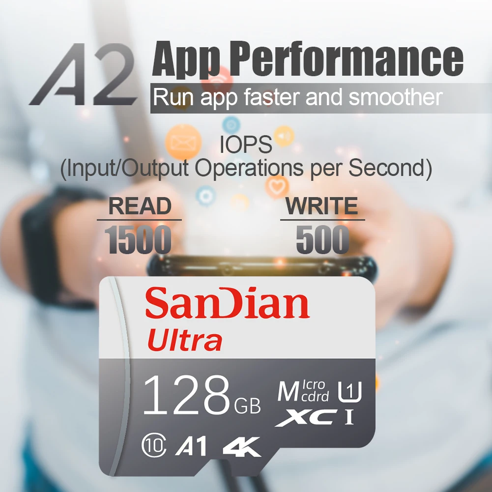 Фото Карта памяти SD для телефонов/планшетов Samsung - 32 ГБ/64 ГБ/128 ГБ/256 ГБ/512 ГБ UHS-I U3 V30 A2 Micro TF SD для расширения памяти Android-устройств №3