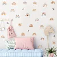 boho rainbow butterfly wall decals for girl bedroom kids room decor peel and stick wallpaper rainbow wall stickers home decor