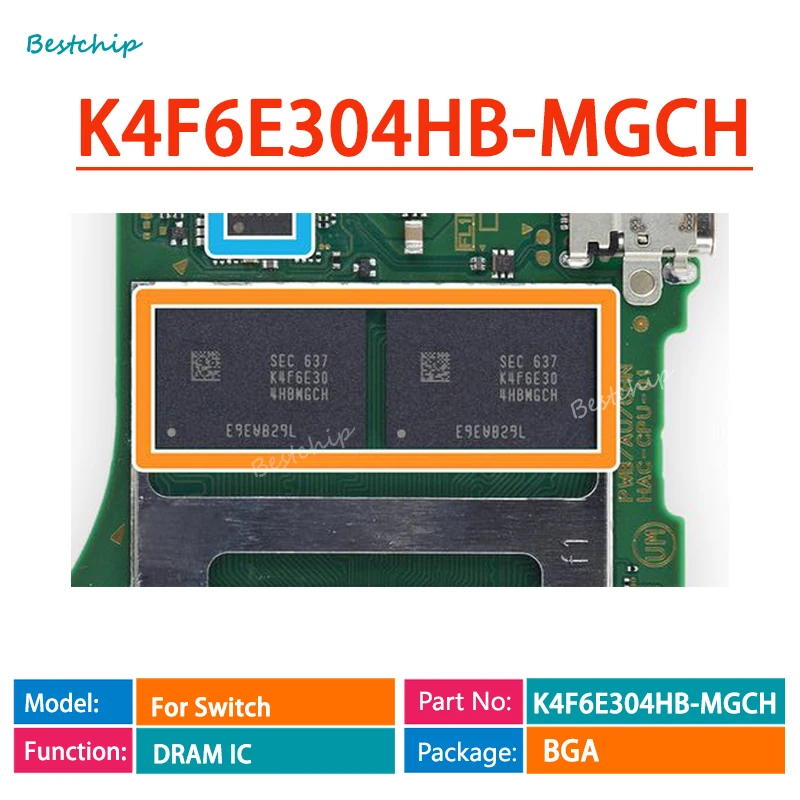 

2 шт./партия, запасные части для материнской платы Samsung K4F6E304HB-MGCH 2 Гб LPDDR4