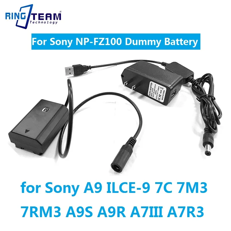 NP-FZ100 NP FZ100 NPFZ100 Dummy Battery Power Bank USB Cable for Sony A9 ILCE-9 7C 7M3 7RM3 A9S A9R A7III A7R3 A6600 A7RIII A7C