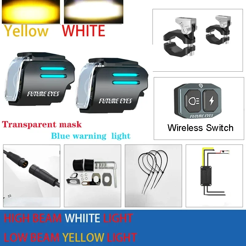 Future Eyes UF1 Viper Мотоциклетный прожектор Assist Светодиодный светильник дальнего и ближнего света Roadlaying Assist Light Ультра яркая фара