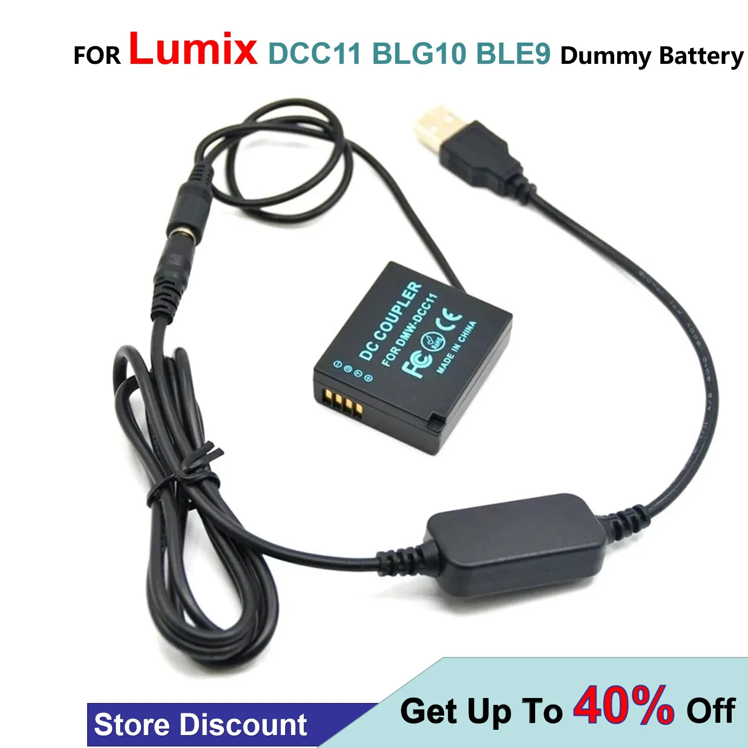 

DCC11 DMW-BLG10 BLE9 Dummy Battery+Power Bank 5V USB Adapter For Lumix DMC-GF6 GF5 GF3 GF3K GX7 GX9 S6 ZS100 LX100 GX80 GX85