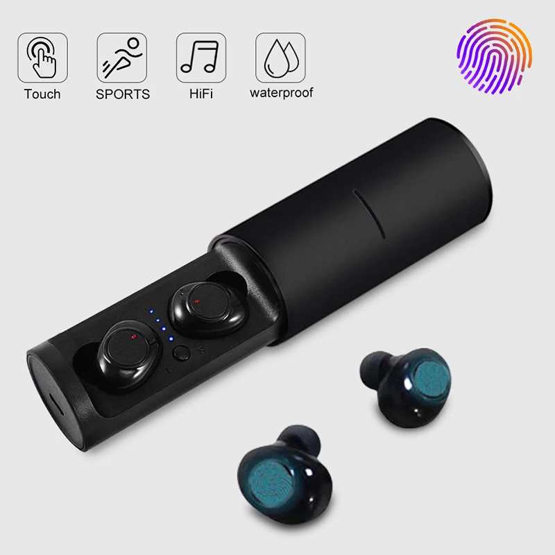 

Wireless Earbuds Bluetooth Headset Bluetooth Headphones with 24Hrs Charging Case Sweatproof Earbuds Built-in Mic Stereo Earphone