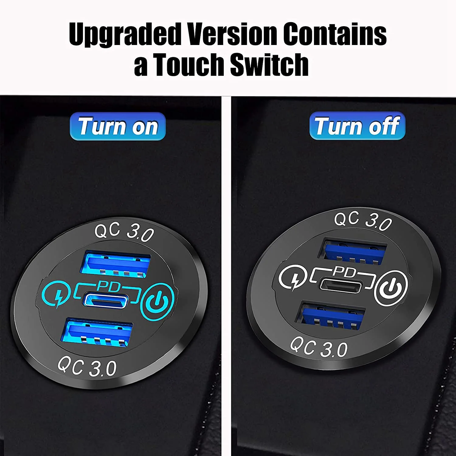 Тройное автомобильное зарядное устройство QC 3 0 PD3.0 с USB 12 В 24 60 Вт