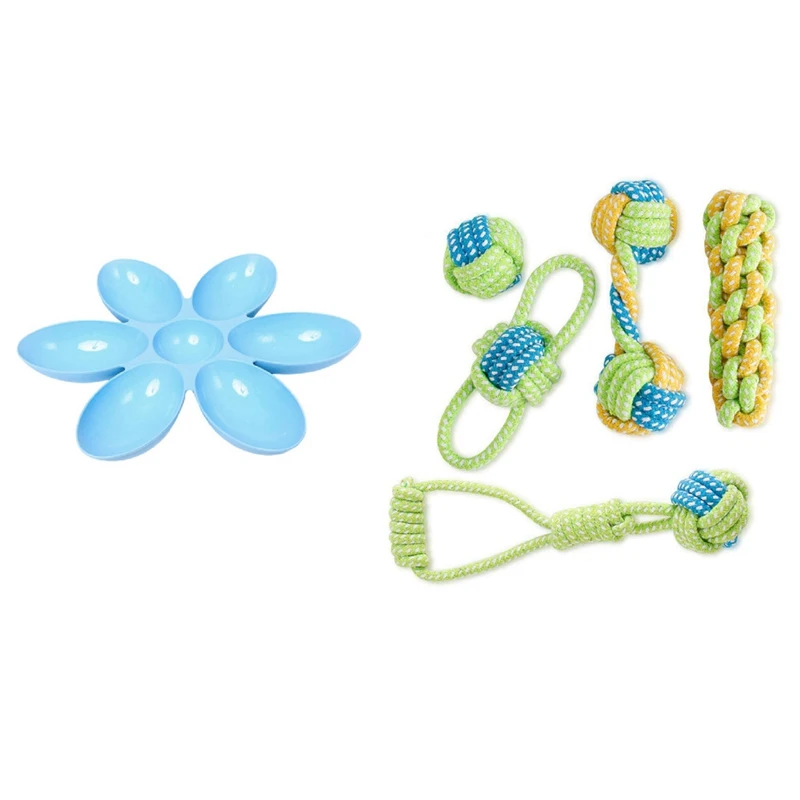 

Small Dog Puppy Rope Chew Toys With 6 In 1 Pet Bowls Food Feeder Small Dog Water Bottle Anti Dog Bowl