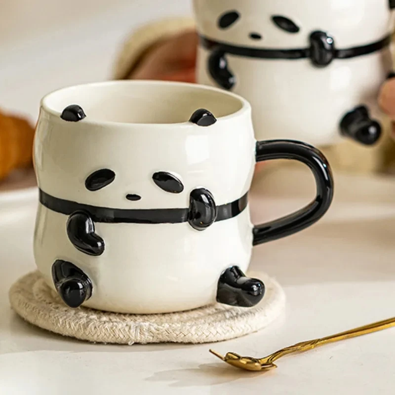 

Креативная керамическая чашка в форме милой панды, чашка для завтрака, чашка для молока, кружка для микроволновой печи, Высокоэффективная Домашняя и офисная кофейная чашка