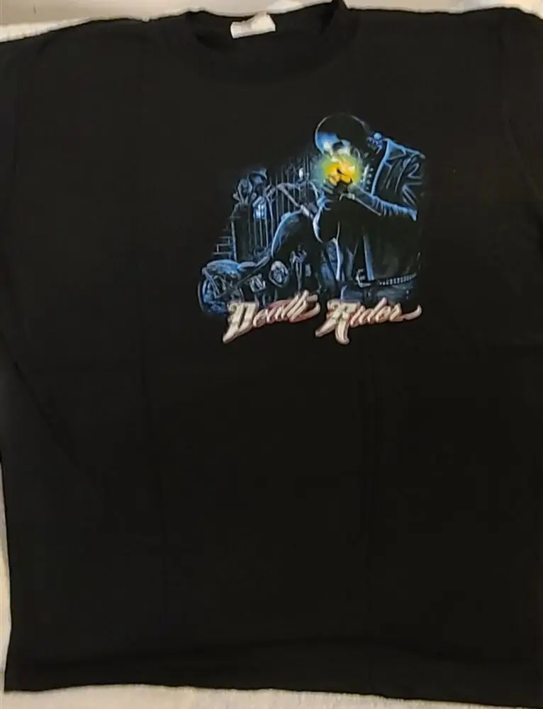 ФУТБОЛКА СКЕЛЕТОН ЧЕРЕП БАЙКЕР МОТОЦИКЛ GRIM REAPER SCYTHE DEATH RIDER GARGOYLE