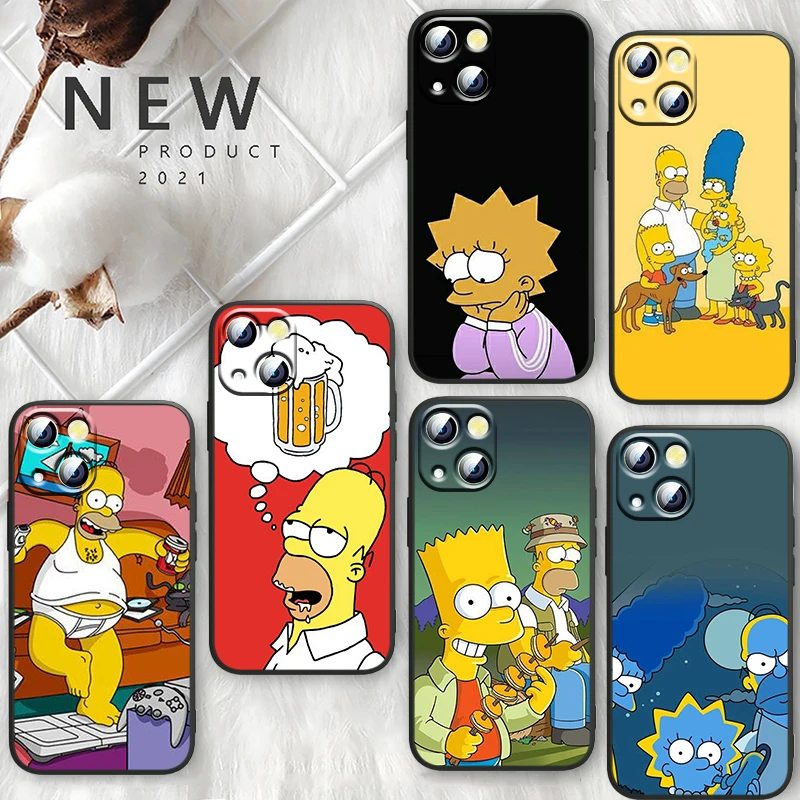 

The Simpsons Daily Case For Apple iPhone 14 13 12 11 Pro Max Mini XS Max X XR 7 8 Plus SE2020 TPU Black Phone Cover