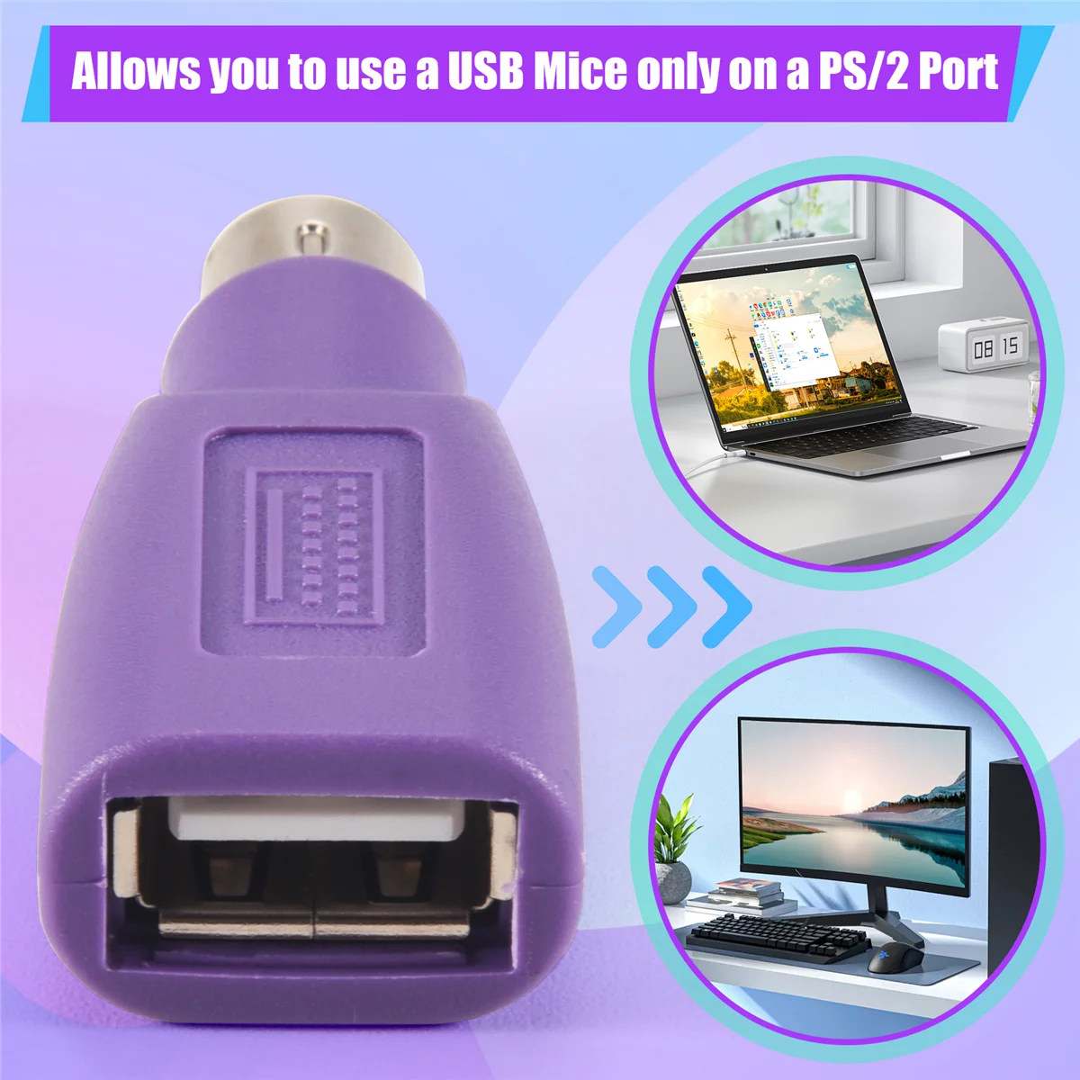Разъем PS2 — USB мини-адаптер компьютерной мыши и клавиатуры конвертер