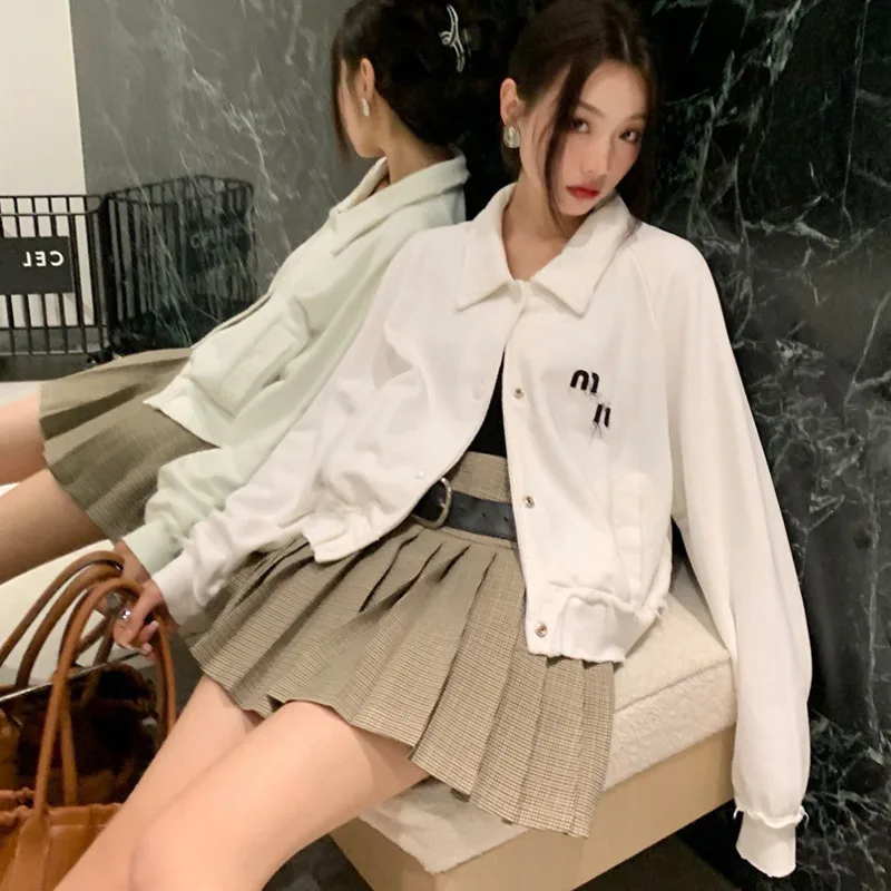 

New Designed Fashion Casual Women Hoodie Cardigan Long Sleeve Prinitng Patchwork Lapel Loose Japan Korea Style Ladies Hoodie