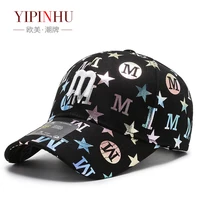 hat spring and autumn graffiti embroidery bronzing m letter couple trend fashion baseball cap street sun protection sun hat