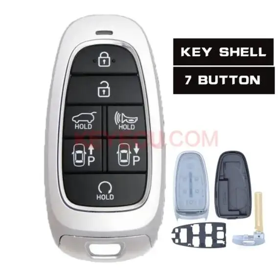 

Умный чехол KEYECU для ключа с дистанционным управлением, чехол с кнопкой 4/5/6/7 для Hyundai Sonata Tucson Santa Fe 2020 2021 2022