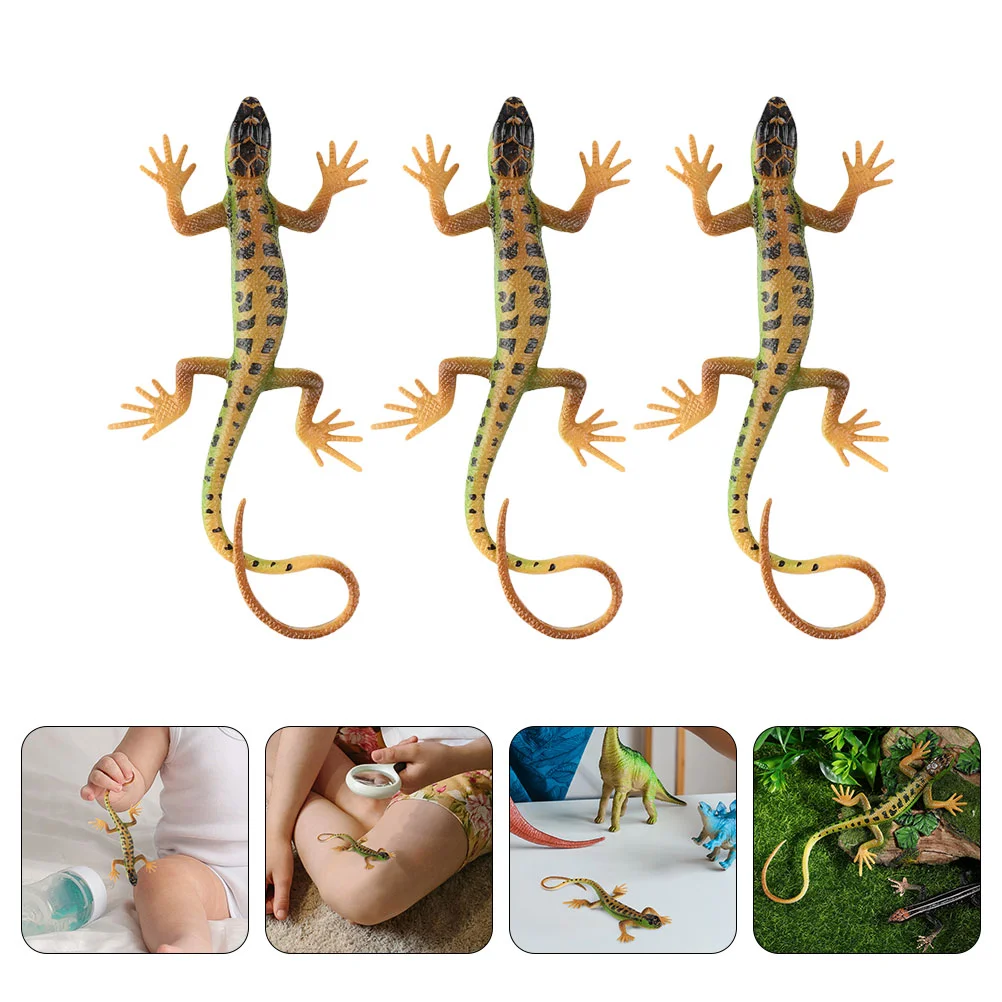 

3Pcs Simulation Lizard Toys Realistic Lizard Figures Simulation Animal Props Party Trick Toys