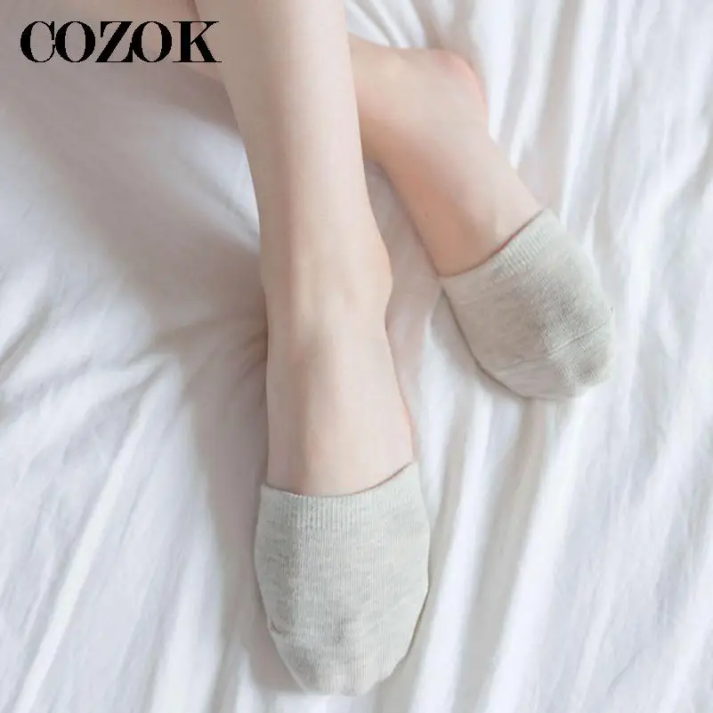 Носки женские хлопковые на высоком каблуке тонкие Нескользящие носки-следки