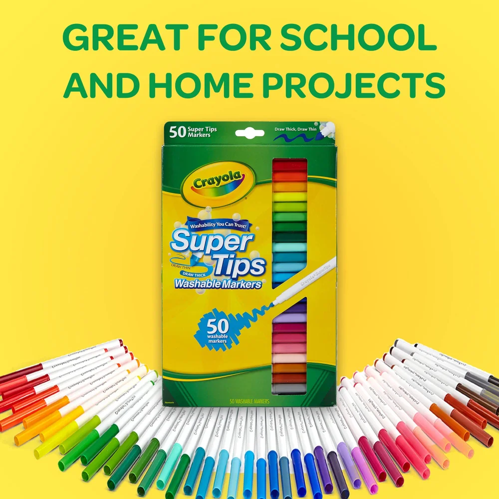 Crayola Super Tips 50 Colors Washable Markers Watercolor Chi