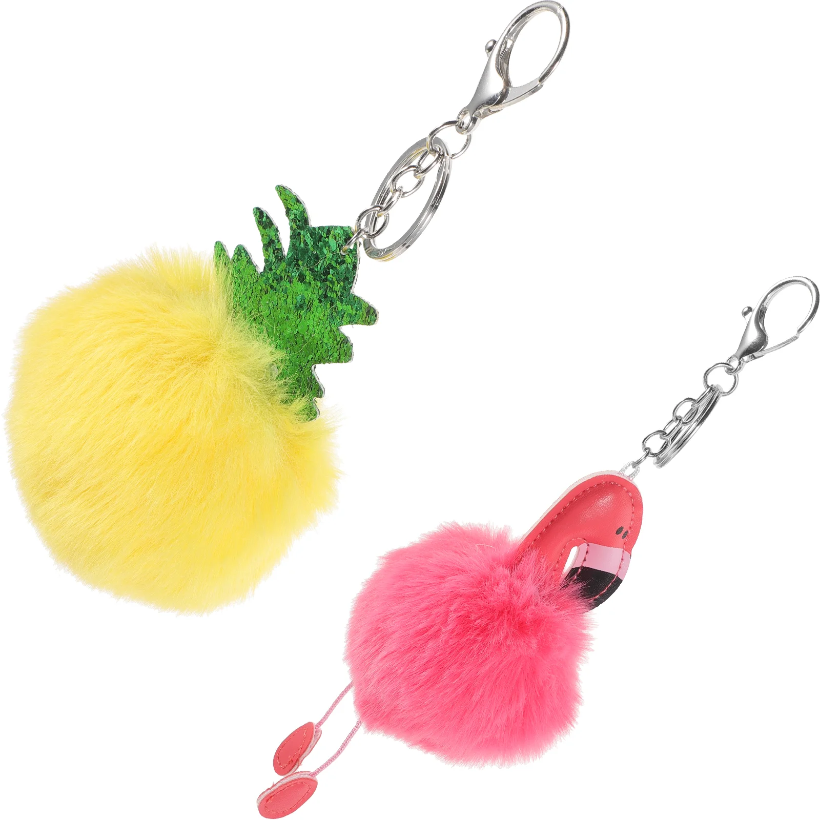 2 шт. корейская версия брелок автомобильный удобный ананасовый помпон фламинго