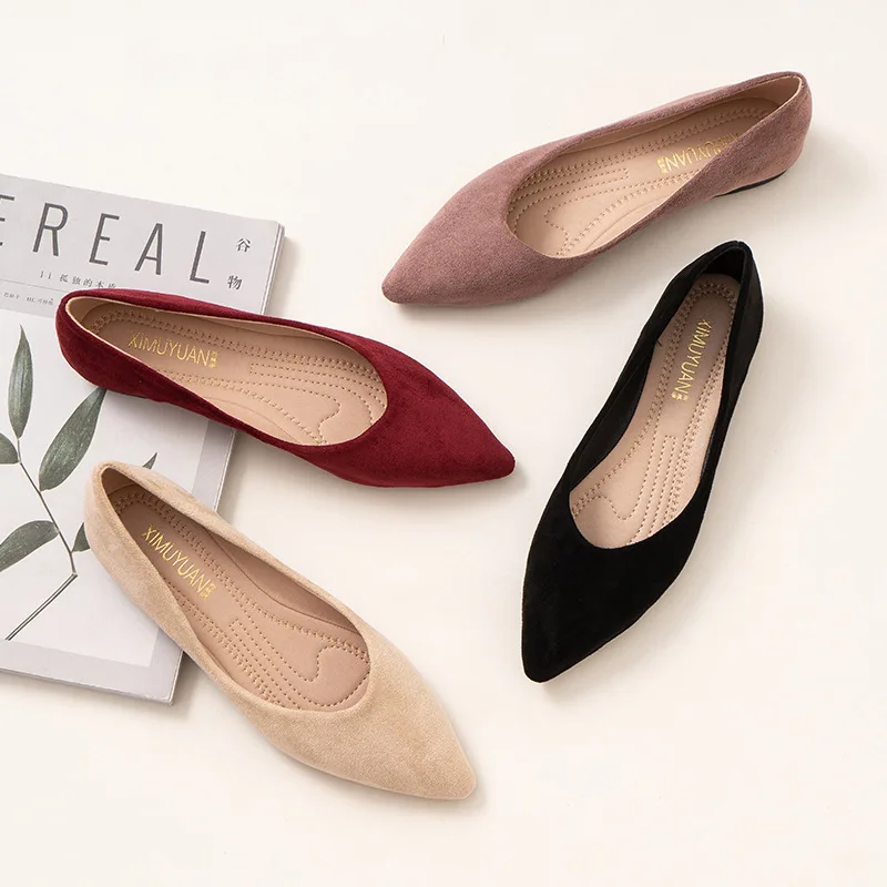 

Женские балетки в стиле ретро, с острым носком, без застежки