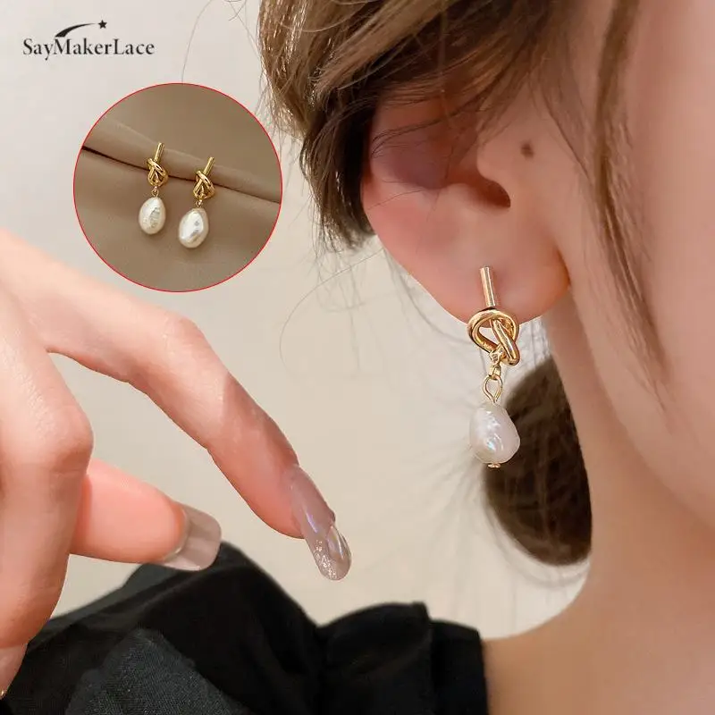 Новинка 1 пара элегантных французских сережек в стиле барокко с жемчугом висячие