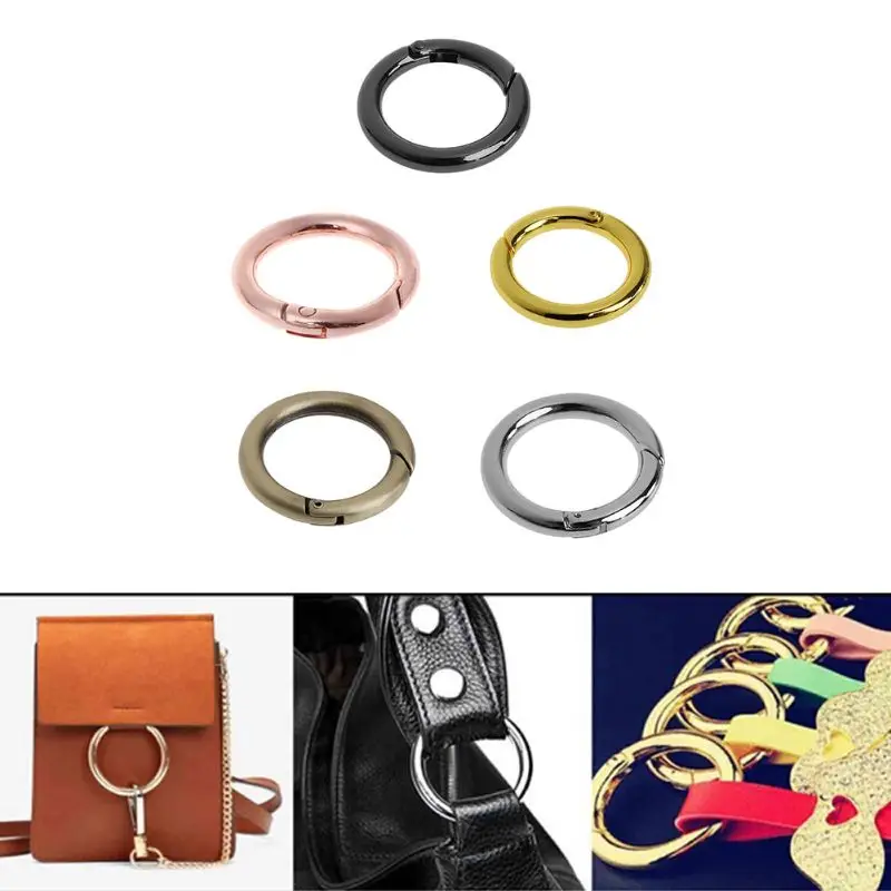 

1x Round Spring Snap Circle Clip Hook Keychain For Outdoor Camping Hiking 28mm