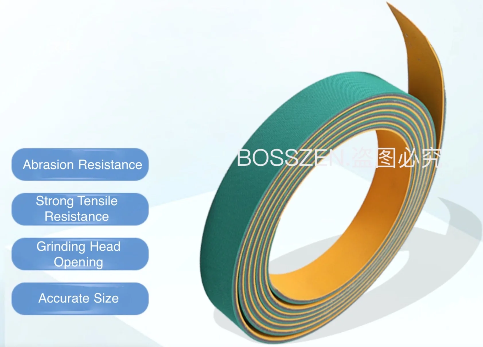 (Can Customized)-2x30x800mm Yellow green drive belts Flat Timing (art.: 3a39e3eb171) - 3a39e3eb171