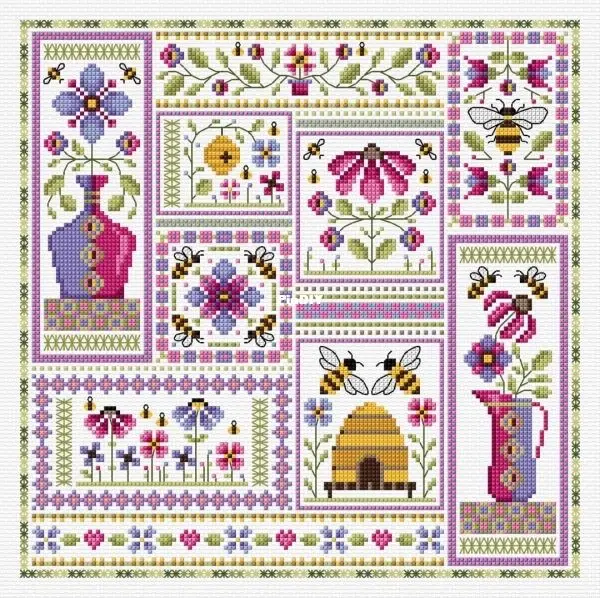 Cross Stitch Kits Cross-stitch Kit embroidery Threads for embroidery Set Christmas bees in the garden 35-35 Embroidery