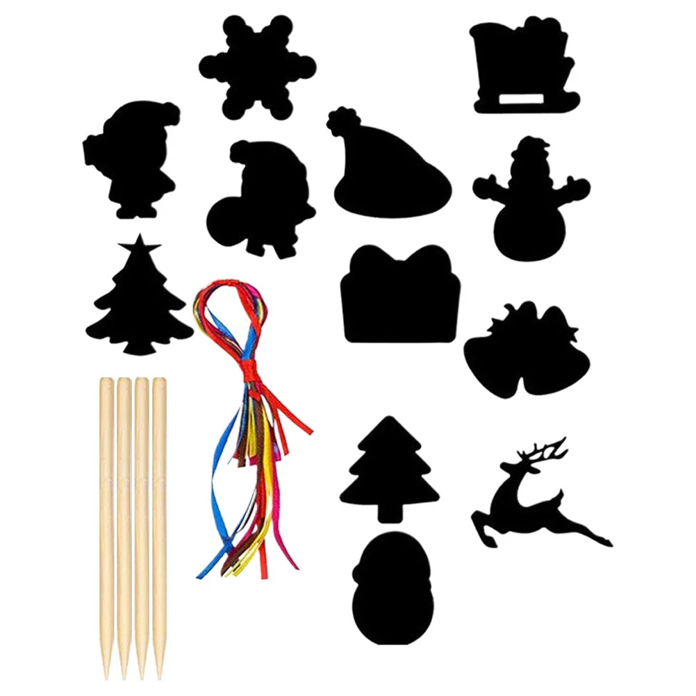 

DIY Crafts Multifunction Christmas Decoration Scratch Cards Wooden Festival Decorative
