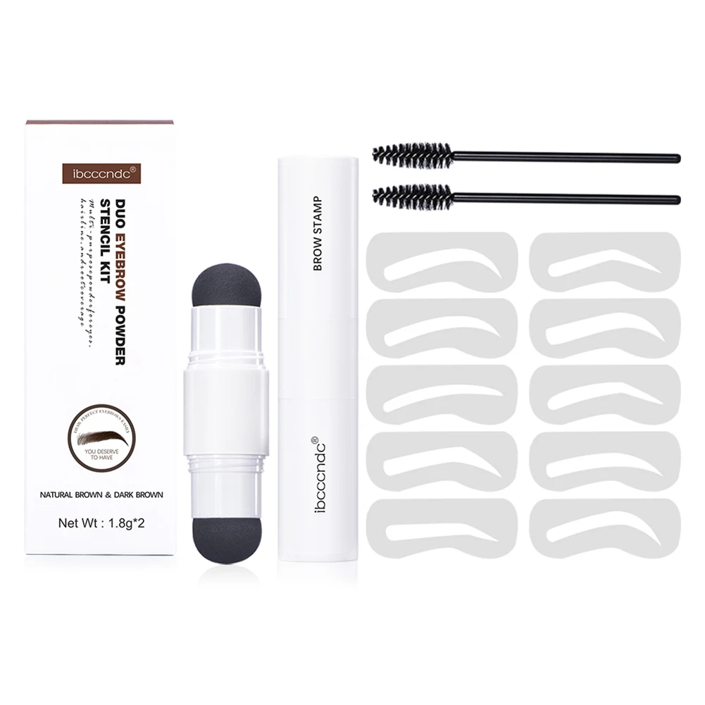 

Двусторонняя пудра для бровей, набор для формирования бровей, набор гелевых штамп, макияжный набор, Волшебные трафареты для бровей, щетки дл...