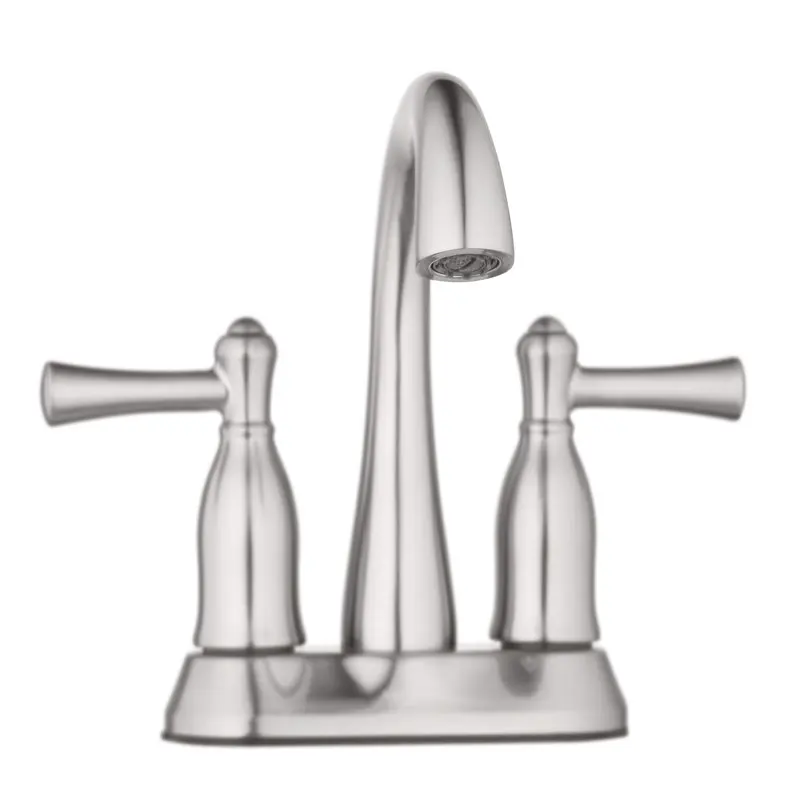 

Two Handle Bathroom Sink Faucet, Satin Nickel