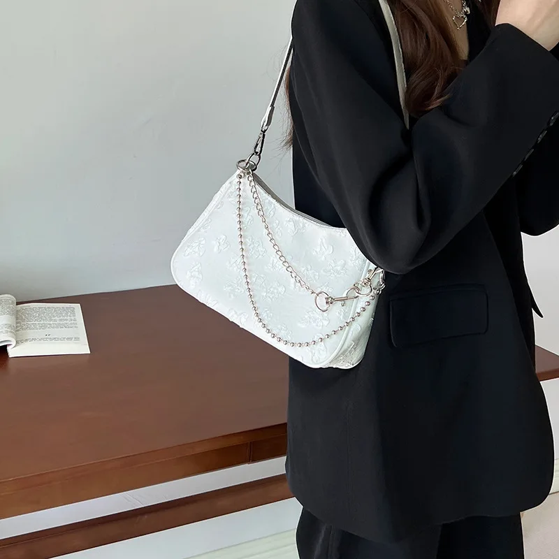 

Модная женская сумка на плечо, цветочные сумки под руку, сумка через плечо на цепочке, новинка 2022, женские сумки-тоуты, маленькие сумки-кошел...