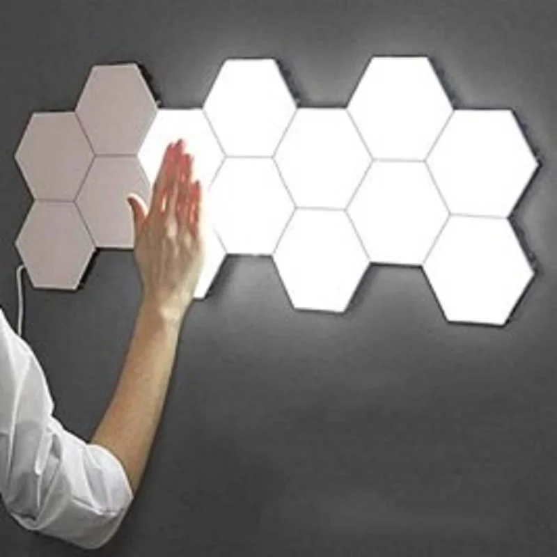 

8pcs LED Touch Control Quantum Honeycomb Wall Light Hexagonal Combination Background Decoration Lamp for Living Room Bedroom