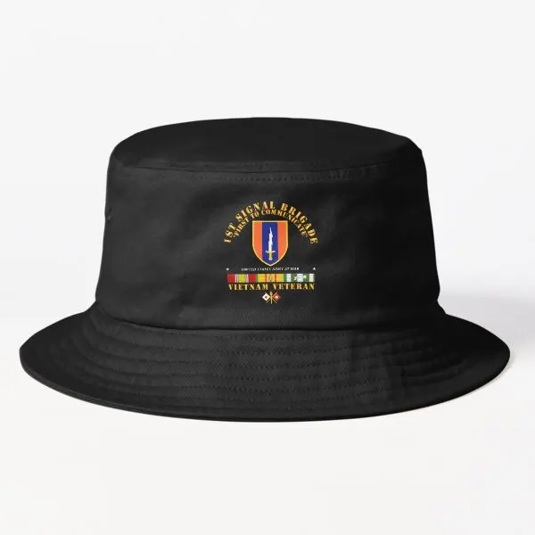 

Army 1St Signal Bde Ssi W Vn Svc Bucke Bucket Hat Solid Color Spring Fashion Black Outdoor Cheapu Sport Women Summer Caps