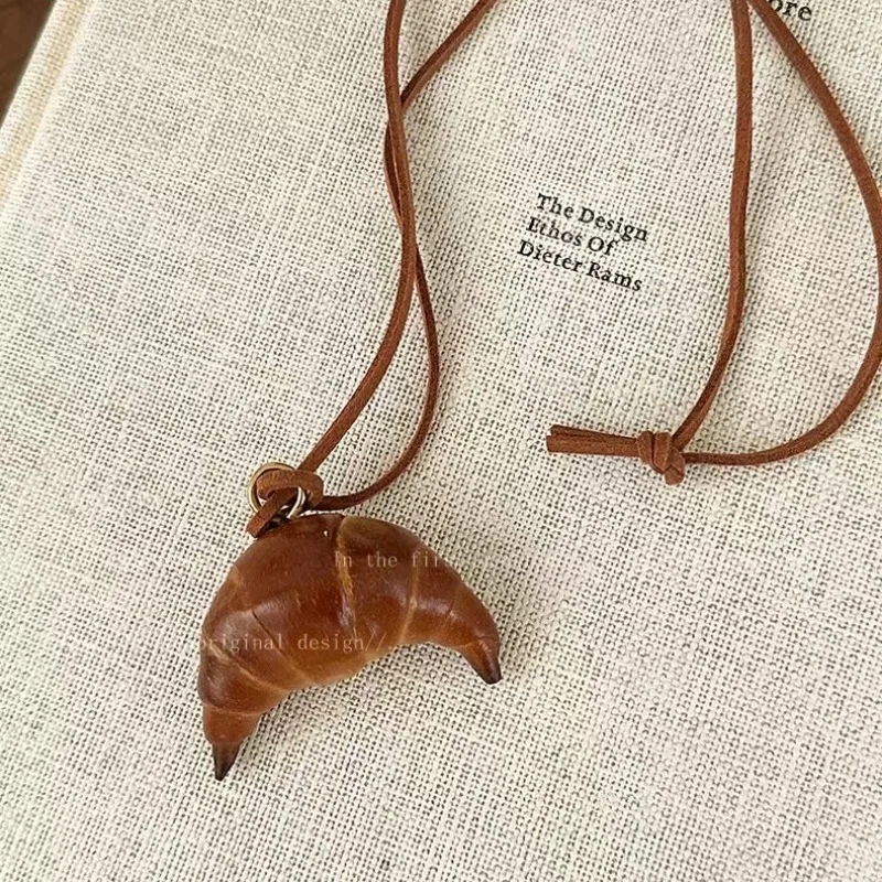 Популярный милый женский завязанный круассан пончик подвеска в виде хлеба новая