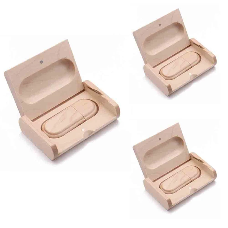 

USB Flash Drive U Disk Memory Stick External Memory Wooden Flash Drive With Box Portable U Disk
