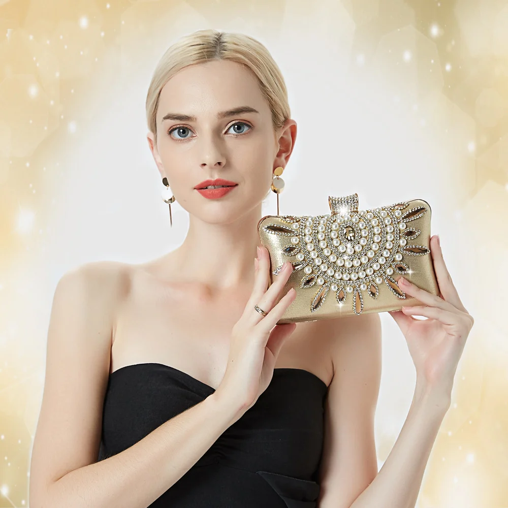 

Luxury Designer Diamond Flowers Evening Bag Red Black Velour Clutch Purse Wedding Bride Party Hand Bag Chain Shoulder Bag WY192