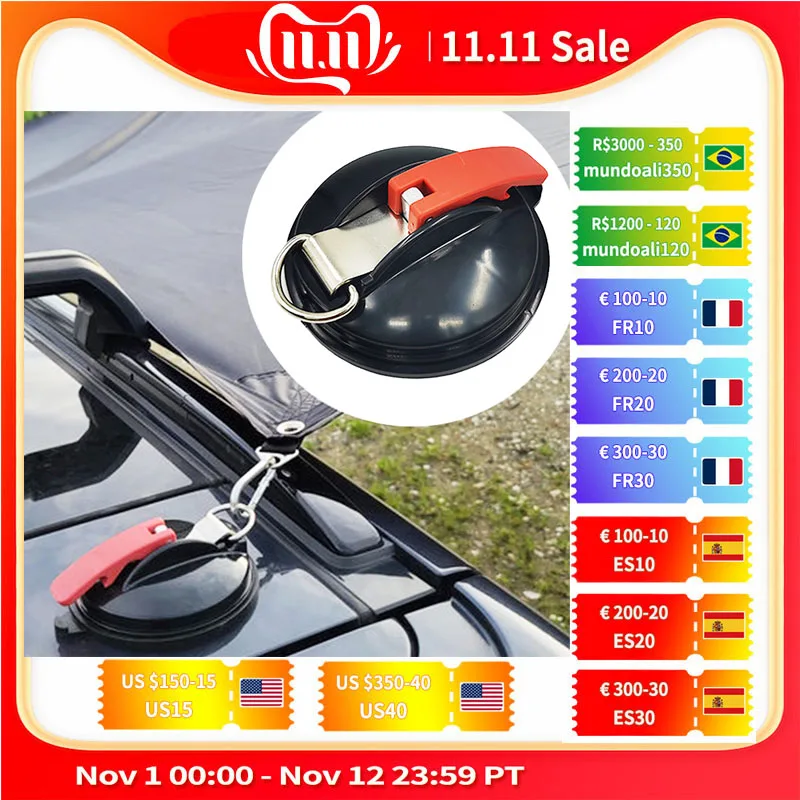 

Vacuum Suction Cup Anchor with Fixed Hook Suction Cup Hook for Heavy-Duty Car Watch Strap Suitable for Car Bathroom