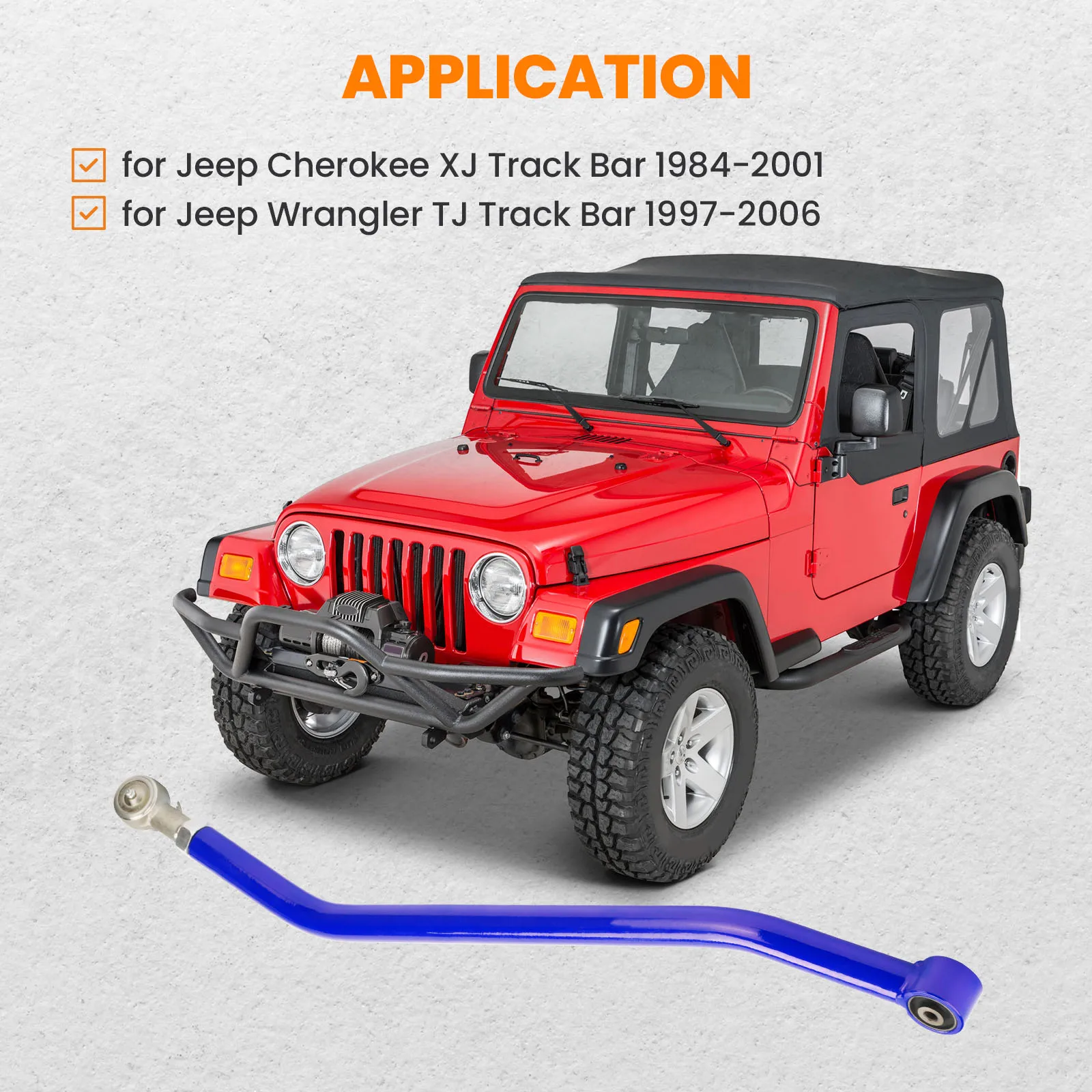 

For Jeep Wrangler TJ Suspension Panhard Rod / Bar for Cherokee XJ w/1.5-4.5 Lift Front Adjustable Track bar