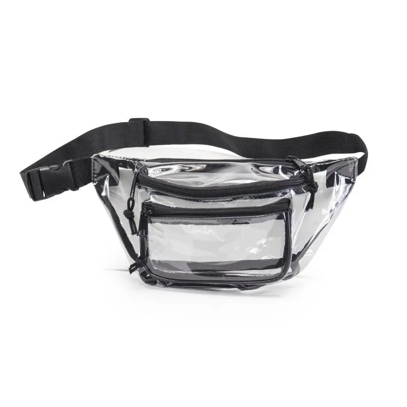 

Clear Fanny Pack See Through Waist Bag 3 Pockets Transparent Travel Hip Bum Packs Waistpack Sling Crossbody Belt Bags Black