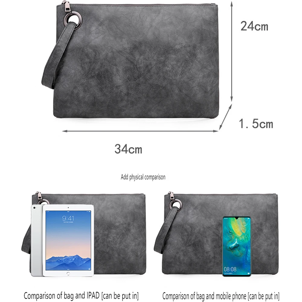 Womens Handbags Ladies Clutch Bag Large PU Leather Pouch Evening Handbags Envelope Purse With Wristlet Shoulder Bag Briefcase