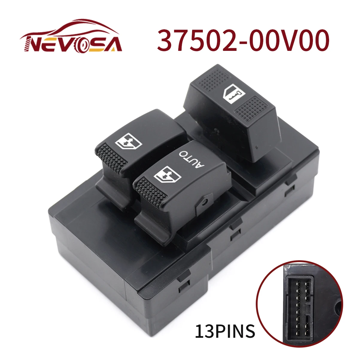 

For JAC Refine M3 37502-00V00 3750200V00 Car Left Electric Power Window Master Lifter Regulator Control Switch L23094 13Pins