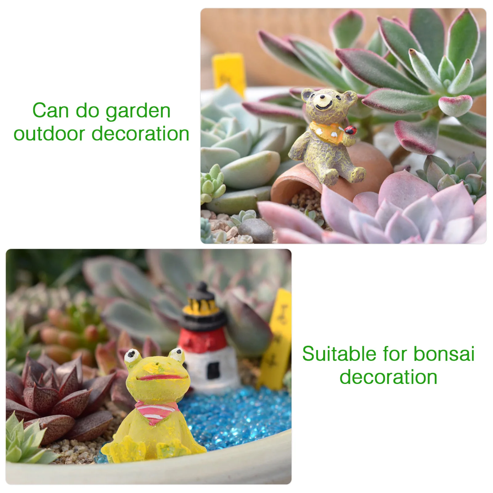 Миниатюрные статуи животных с микро-пейзажем 20 шт. полимерные поделки игрушки