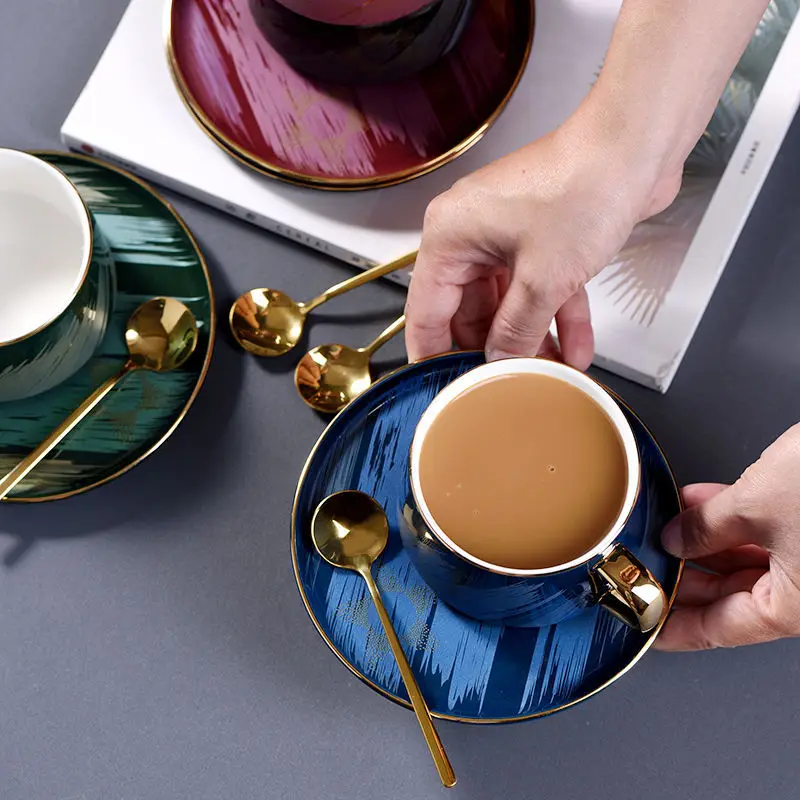 

Coffee cup set creative afternoon tea tea set European household ceramic flower tea cups coffee cups set british coffee cups