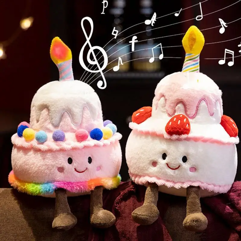Игрушка для торта первого дня рождения. Плюшевая кукла в форме торта. Музыкальная