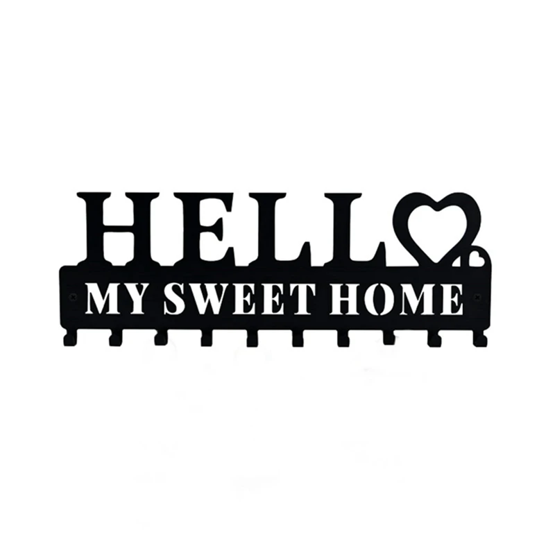 

Key Holder Hook for Wall with 10 Hooks,Key Hooks Decor for Wall Key Organizer Rack Metal Hanger for Front Door,Kitchen