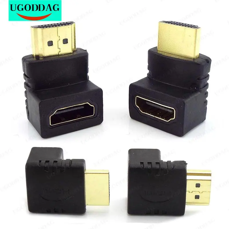 

1/2 шт. адаптер HDMI-совместимый штекер-HDMI-совместимый штекер 90 градусов угол 270 градусов удлинитель кабеля преобразователь для HDTV