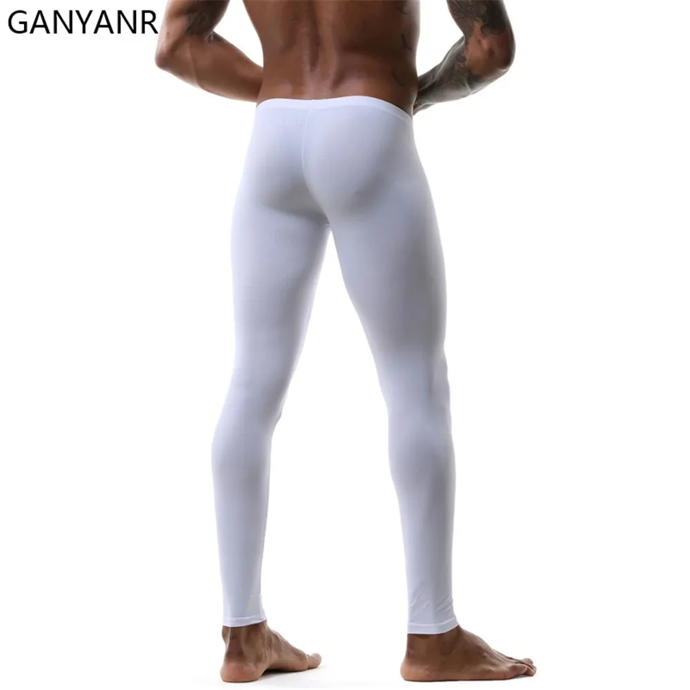 GANYANR Compression Pants Running Tights Men Gym Sportswear Leggings Fitness Sport Basketball Sexy Yoga Workout Training Long