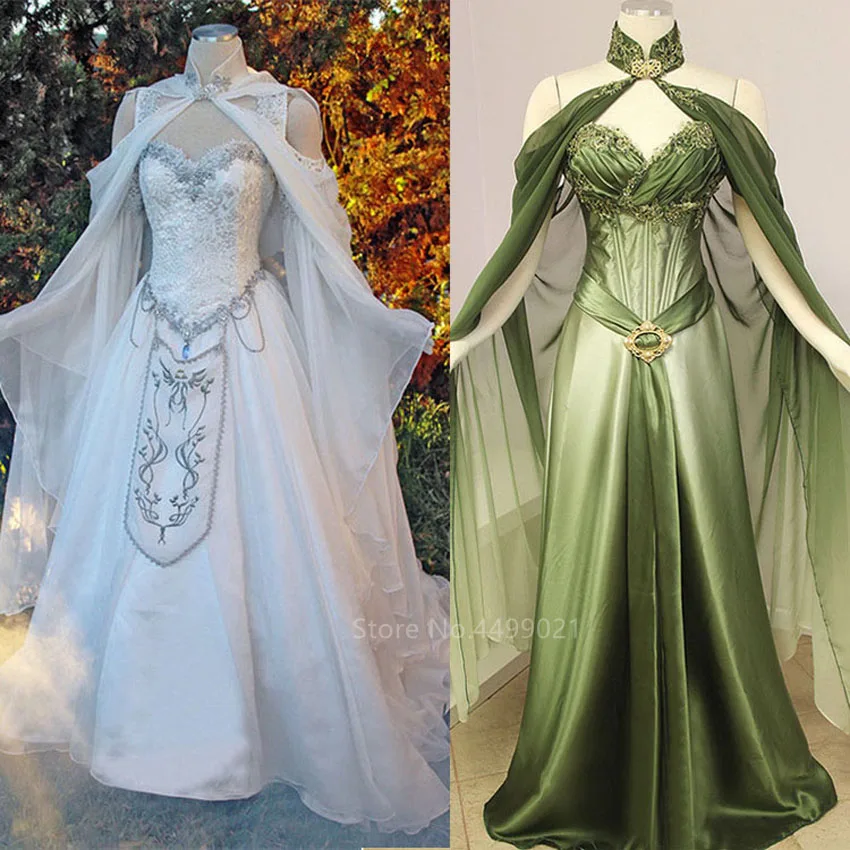 

Женский шифоновый костюм для косплея, сказочный костюм принцессы на Хэллоуин, платье для девочек, сказочный эльф среднего возраста с вышивкой, подарок на день рождения