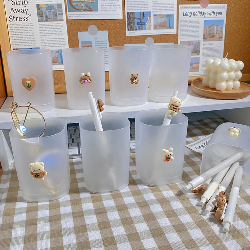 Прозрачный держатель для карандашей подставка кистей настольный органайзер