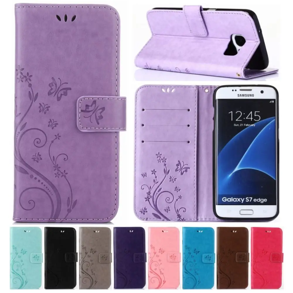 

Leather Flip Cover Wallet Case For Samsung Galaxy A21S A3 A5 J3 J5 2017 S9 Plus S20 FE Girls Holster D04Z