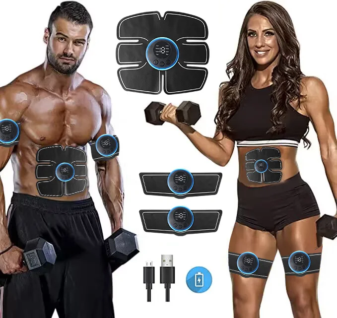 

EMS Abdominal Fitness Stickers Rechargeable Body Slim Massager Electric Muscle Stimulator Wireless LCD Display Buttocks Trainer